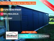 Grafitowy Garaż Blaszany - Hala - Wiata - Garaże Blaszane – Maj-Blach