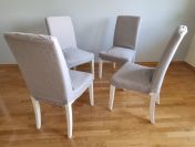 4x KRZESŁO IKEA HENRIKSDAL białe szare krzesła zdejmowane pokrowce
