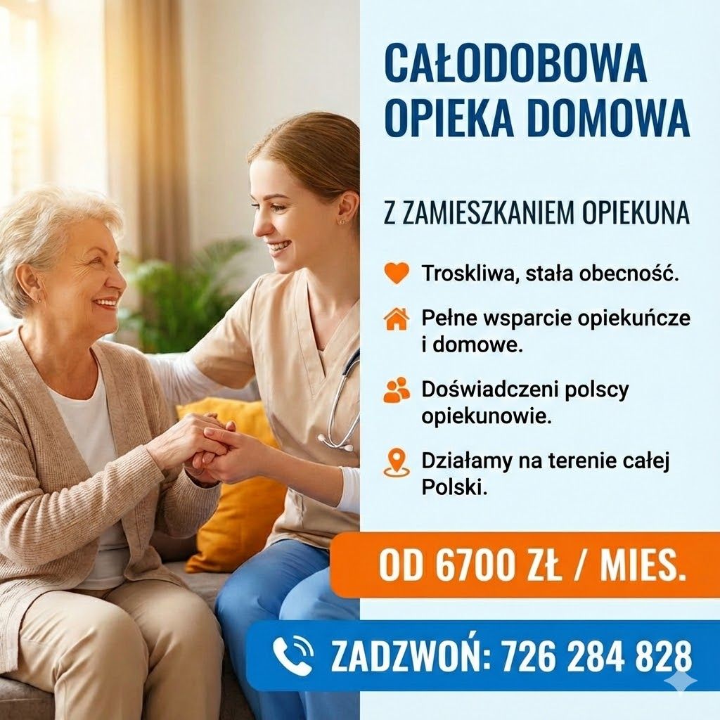 Oferujemy całodobową opiekę seniora z zamieszkaniem / Firma cała Polska - Zdjęcie 1