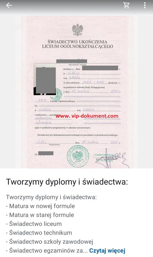 Oferujemy, średnie, mature, licencjat, magistra, inżyniera Kalisz - Zdjęcie 1