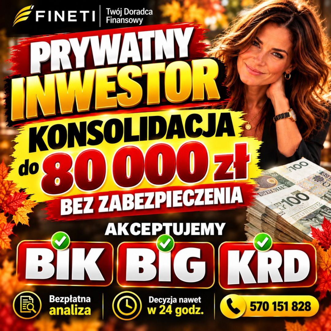 Konsolidacja BIK/BIG/KRD/ZUS/US – Prywatny inwestor do 80 tys KALISZ - Zdjęcie 1